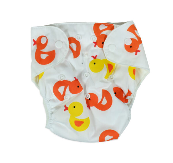 Free Size Reusable Cloth Diaper With Insert (Duck Print) - Multicolor-23682