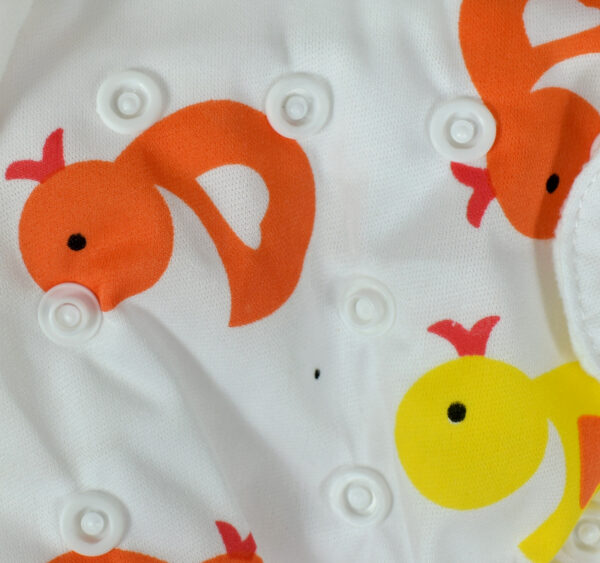 Free Size Reusable Cloth Diaper With Insert (Duck Print) - Multicolor-23684