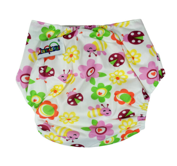 Free Size Reusable Cloth Diaper With Insert (Flower Print) - Multicolor-0