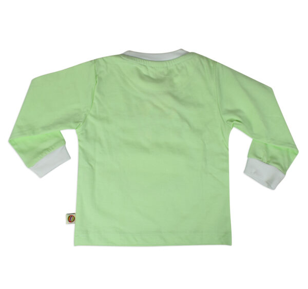 Ollypop Full Sleeve T-shirt & Lower Set - Green/White-23899