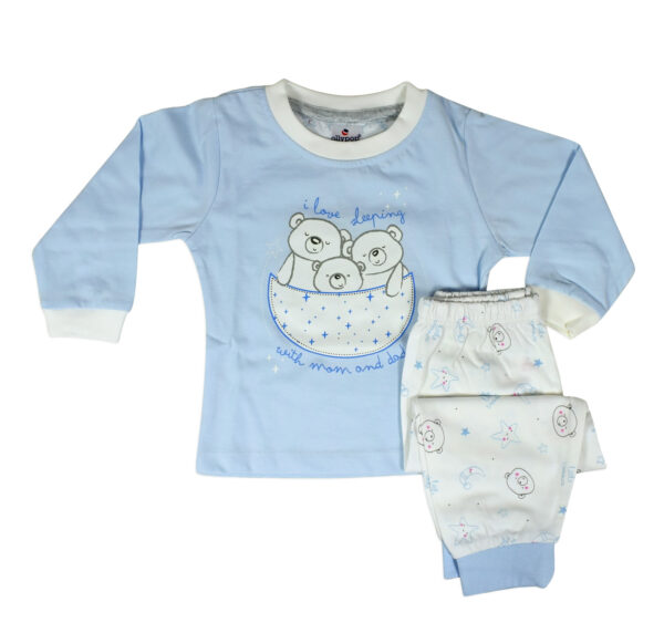 Ollypop Full Sleeve T-shirt & Lower Set - Sky Blue-0