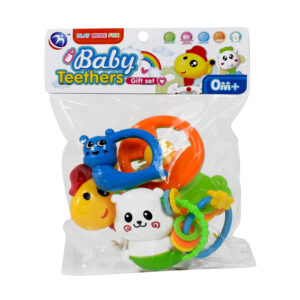 Baby Teether Cum Rattle Set - Multicolor-0