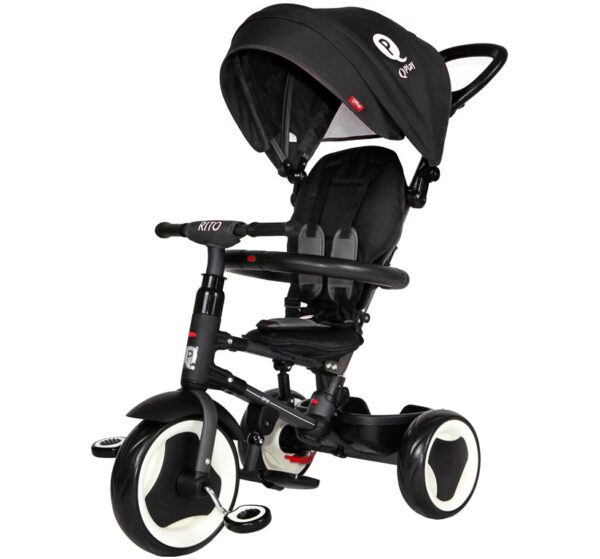 Qplay Rito 6-in-1 Baby Stroller Tricycle with Push Bar - Black-0