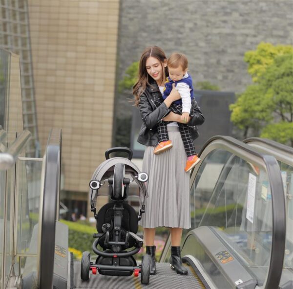 Qplay 6-in-1 Baby Stroller Tricycle with Push Bar - Grey-23435