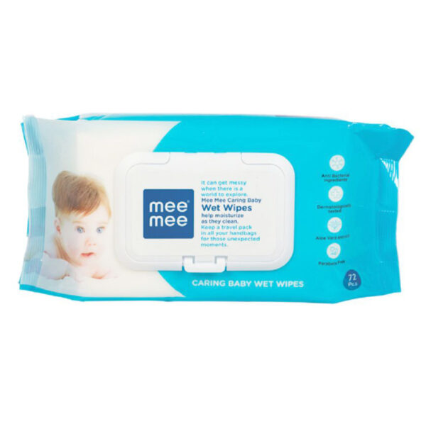 Mee Mee Caring Baby Wet Wipes with Aloe Vera - 72 Pieces-0