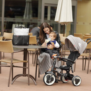 Qplay 6-in-1 Baby Stroller Tricycle with Push Bar - Grey-23432