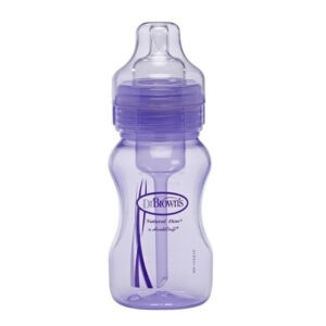 Dr Brown Natural Flow Special Edition Feeding Bottle, Wide Neck (Purple) - 270ml-24726