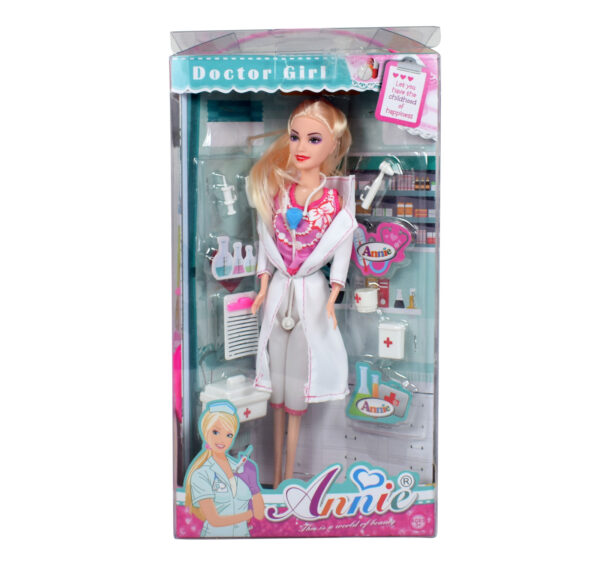 4-in-1 Doll Houses, 4 Side Packing Doll & Accessories - Pink-24314