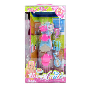 4-in-1 Doll Houses, 4 Side Packing Doll & Accessories - Pink-24312