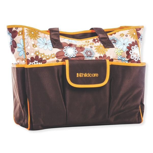 Childcare Baby Bag, Attractive Floral Design - Brown-0