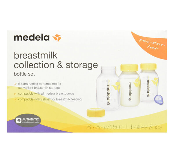 Medela Breastmilk Collection and Storage Bottles, 150ml, 6 Count-0