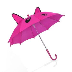 3D Pop-up Umbrella Bear Theme, Solid Color - Pink-24345