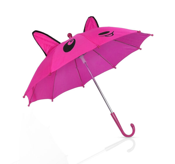 3D Pop-up Umbrella Bear Theme, Solid Color - Pink-24345