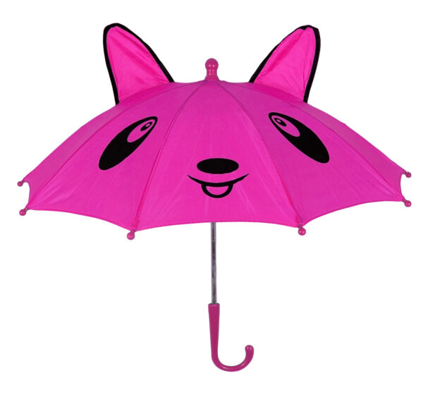 3D Pop-up Umbrella Bear Theme, Solid Color - Pink-0