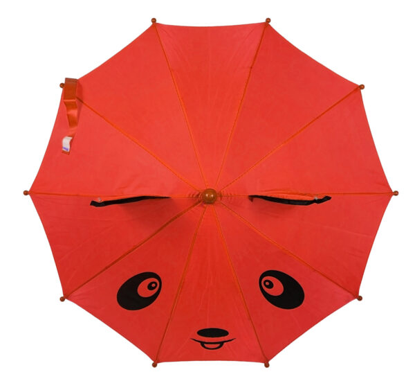 3D Pop-up Umbrella Bear Theme, Solid Color - Red-24352