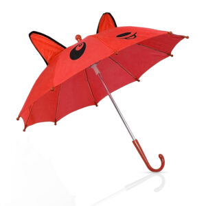 3D Pop-up Umbrella Bear Theme, Solid Color - Red-24353