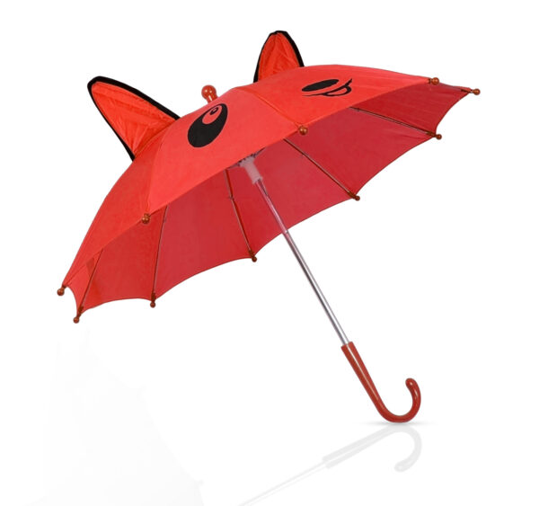 3D Pop-up Umbrella Bear Theme, Solid Color - Red-24353