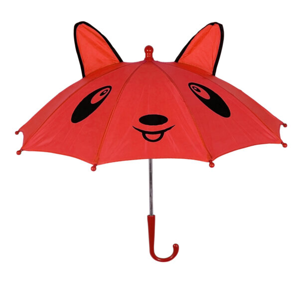 3D Pop-up Umbrella Bear Theme, Solid Color - Red-0