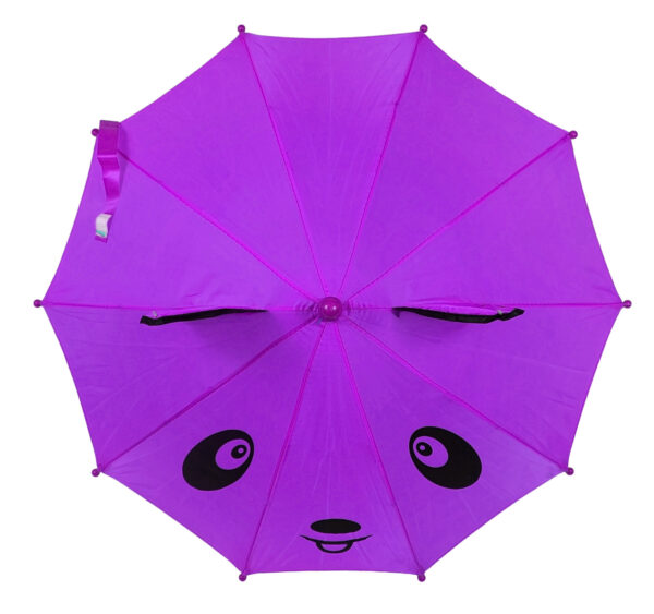 3D Pop-up Umbrella Bear Theme, Solid Color - Purple-24360