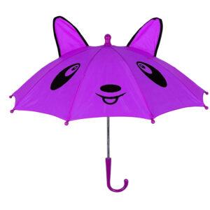 3D Pop-up Umbrella Bear Theme, Solid Color - Purple-0