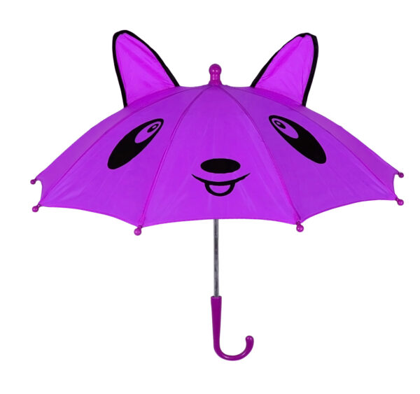 3D Pop-up Umbrella Bear Theme, Solid Color - Purple-0