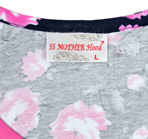 Mother Hood Maternity Nighty Gown (Flower Print) - Black-24152