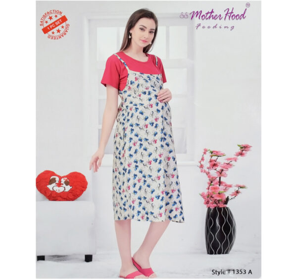 Mother Hood Maternity Nighty Gown (Flower Print) - Multicolor-24159