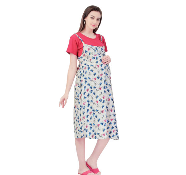 Mother Hood Maternity Nighty Gown (Flower Print) - Multicolor-0