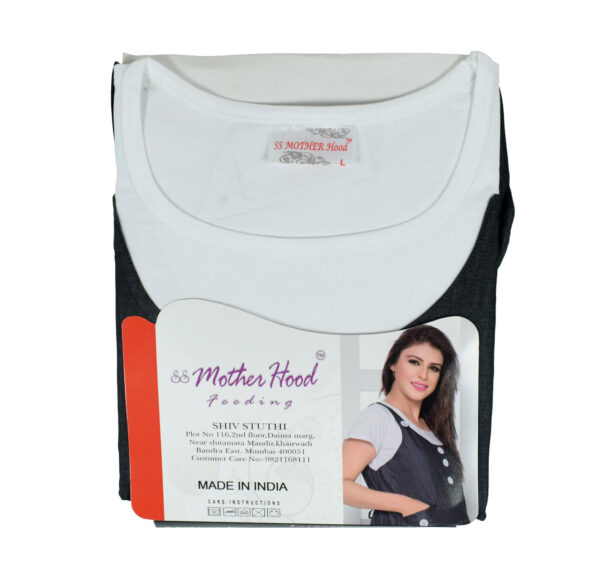 Mother Hood Maternity Nighty Gown - Black/White-24173