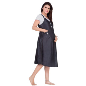 Mother Hood Maternity Nighty Gown - Black/White-0