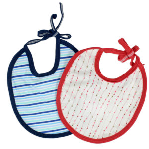 Spill Proof Cotton Baby Bib - Red/Blue-24216