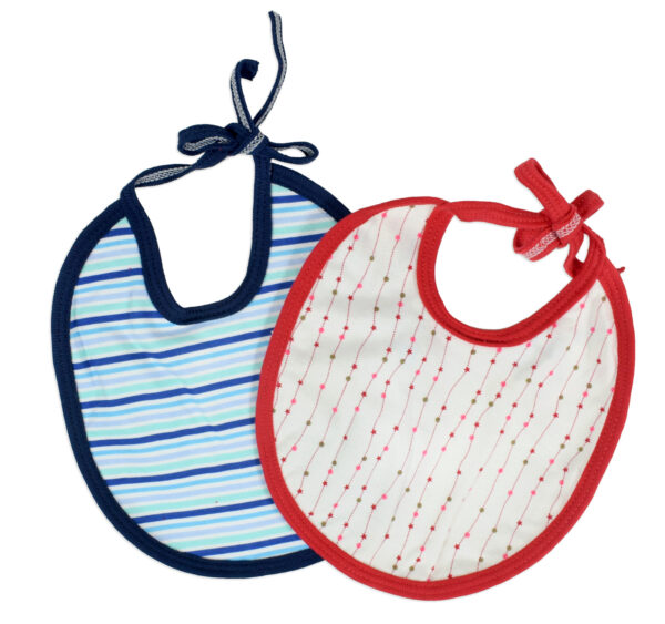 Spill Proof Cotton Baby Bib - Red/Blue-24216