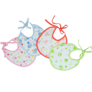 Baby Bibs With Tie Knot Closure Pack of 4 - Yellow-0
