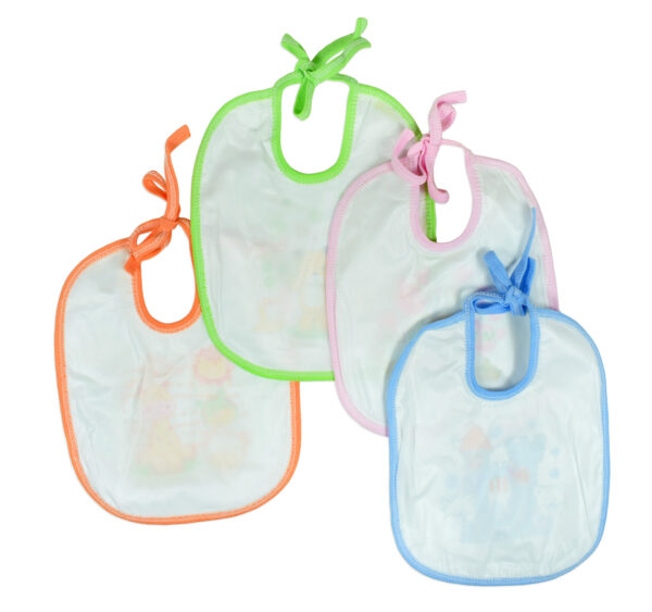 Spill Proof Cotton Baby Bib Pack of 4 - Multicolor-24226