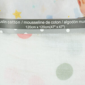 Organic Cotton Muslin Swaddle, Polka Dot - 47 Inch-24267