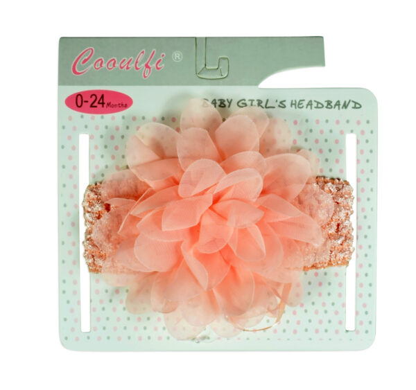 Classy Flower Applique Soft Headband - Peach-0