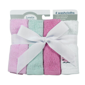Luvable Friends Washcloths Pack of 4 Shade Light Pink-0