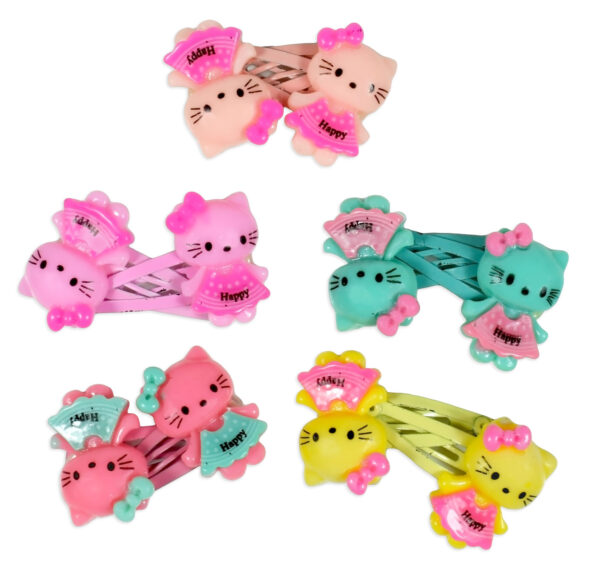 Hello Kitty Style Tic Tac Hair Clips, Pack of 5 Pair - Multicolor-0