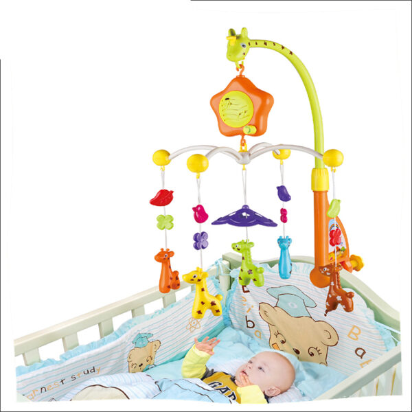 Five Star Cute Cartoon Deer Design Baby Mobile Cot Hanger Musical Light Bed Bell-24638