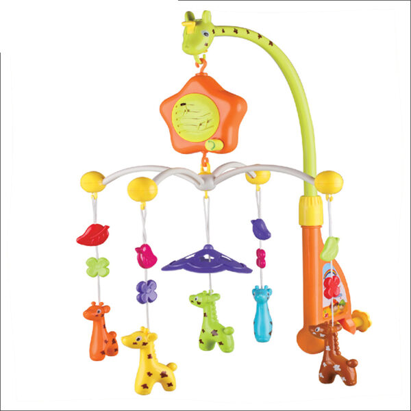 Five Star Cute Cartoon Deer Design Baby Mobile Cot Hanger Musical Light Bed Bell-0