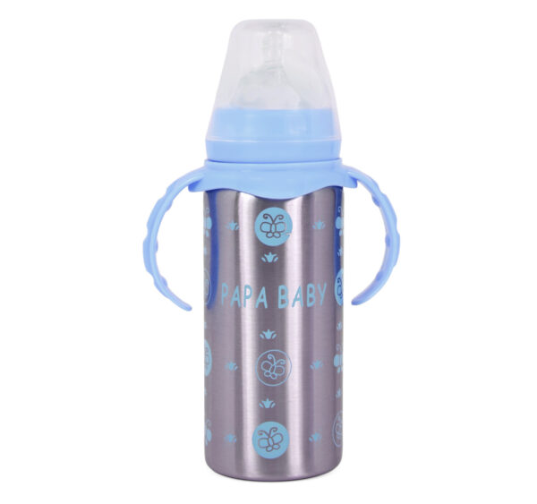 Papa Baby Multipurposable Steel Feeding Bottle - Blue-24132