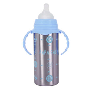 Papa Baby Multipurposable Steel Feeding Bottle - Blue-24134