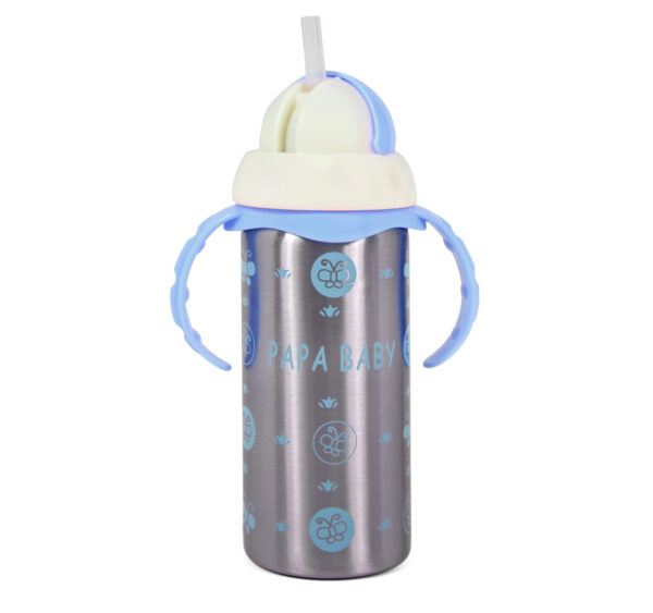 Papa Baby Multipurposable Steel Feeding Bottle - Blue-24136