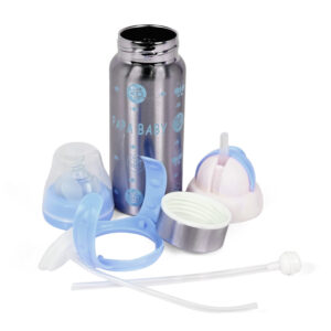 Papa Baby Multipurposable Steel Feeding Bottle - Blue-24133