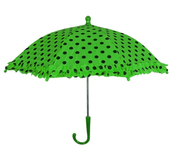 Polka Dot Printed Umbrella, Solid Color - Green-0