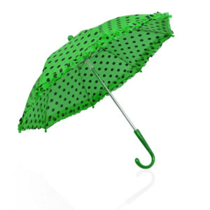 Polka Dot Printed Umbrella, Solid Color - Green-24375