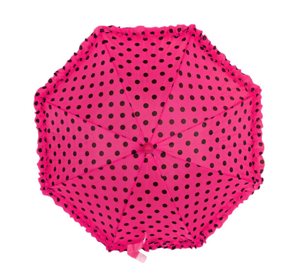 Polka Dot Printed Umbrella, Solid Color - Mehroon-24383