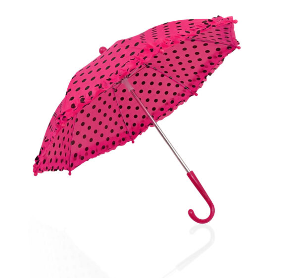 Polka Dot Printed Umbrella, Solid Color - Mehroon-24384