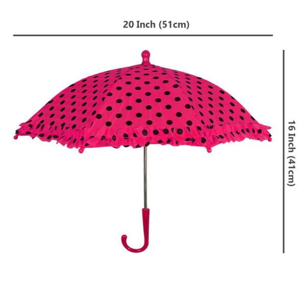 Polka Dot Printed Umbrella, Solid Color - Mehroon-24386