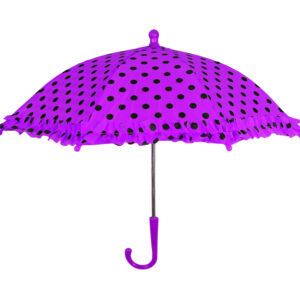 Polka Dot Printed Umbrella, Solid Color - Purple-0
